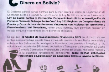 Cómo se lucha contra el lavado de dinero en Bolivia?